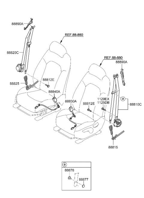 2015 Hyundai Santa Fe Sport Adjuster Assembly-Height Diagram for 888903X000