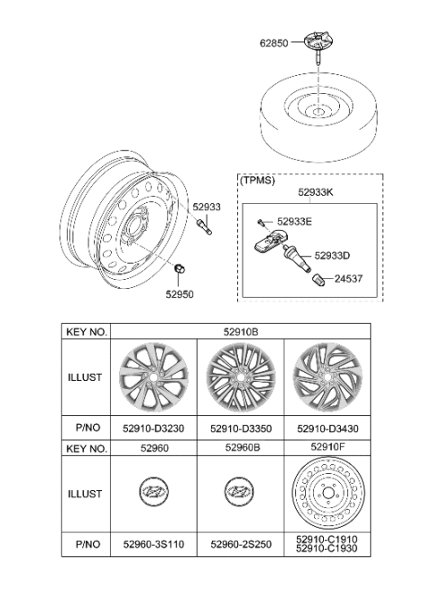 2023 Hyundai Ioniq 5  Clamp-Spare Tire Diagram for 62850E6110