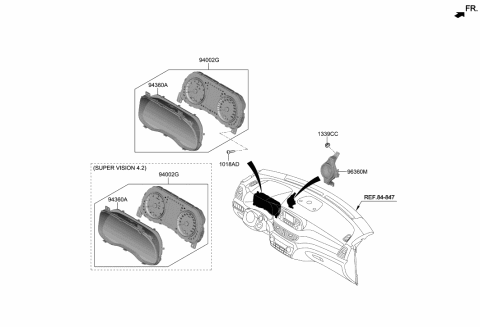2023 Hyundai Ioniq 5  Cluster Speaker Assembly Diagram for 96390D3600