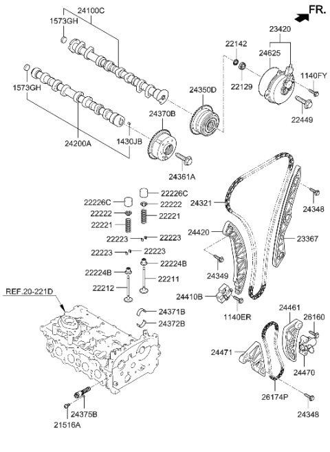 2023 Hyundai Ioniq 5  Guide-Chain Diagram for 244302J000