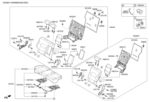 2023 Hyundai Ioniq 5  Cushion Assembly-RR Seat Diagram for 89101D3411RSK