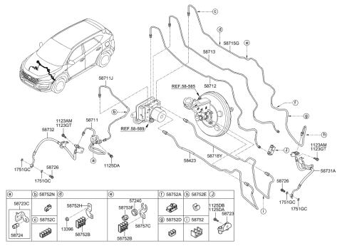 2023 Hyundai Ioniq 5 Clip-Brake Fluid Line Diagram for 58752D3230
