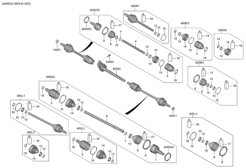 2023 Hyundai Ioniq 5 BOOT KIT-DIFF SIDE, RH Diagram for 495R5D3130