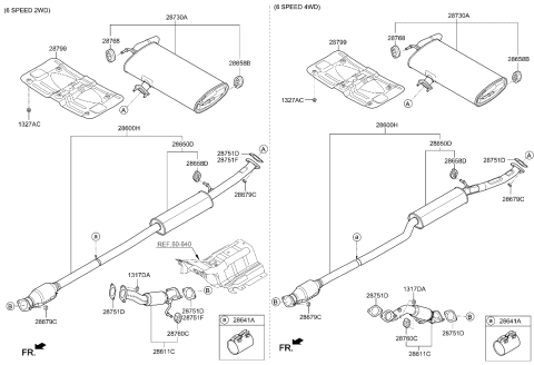 2019 Hyundai Ioniq  Center Muffler Complete Diagram for 28600D3280