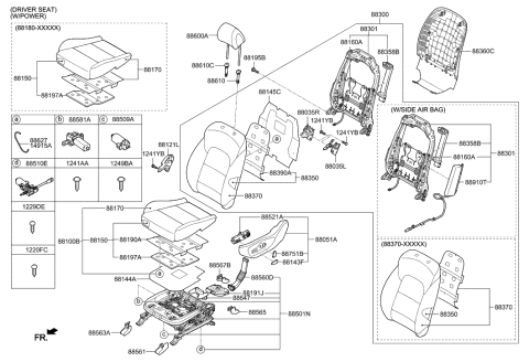 2019 Hyundai Ioniq  Cushion Assembly-FR Seat, LH Diagram for 88100D3200RTE