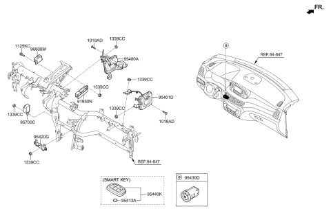 2023 Hyundai Ioniq 5  Brake Control Module And Receiver Unit Assembly Diagram for 95410D3AA0