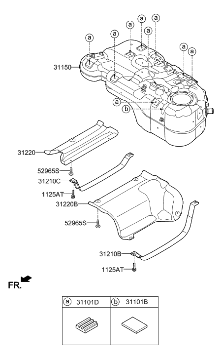 2019 Hyundai Ioniq  Band Assembly-Fuel Tank LH Diagram for 31210D3000