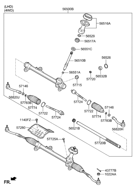2019 Hyundai Ioniq  End Assembly-Tie Rod, RH Diagram for 56825D3500