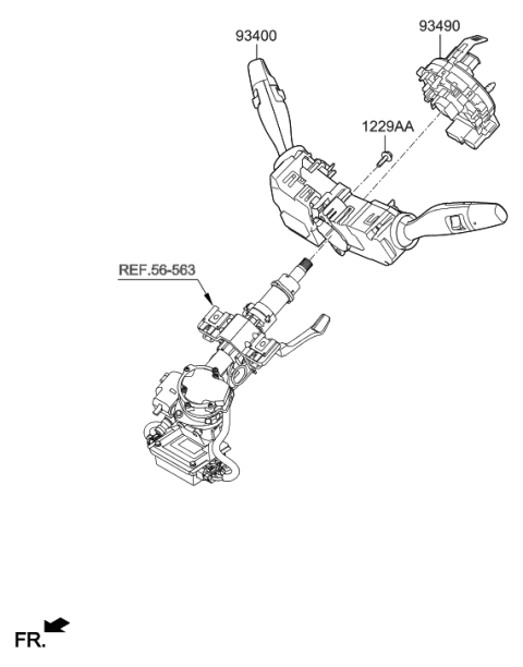 2023 Hyundai Ioniq 5 Switch Assembly-Multifunction Diagram for 93400D3552