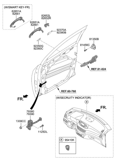 2019 Hyundai Ioniq Secruity Indicator Assembly Diagram for 95410D4000