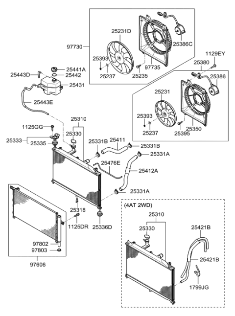 2015 Hyundai Genesis Coupe  Hose-Radiator Reservoir Diagram for 254431G100