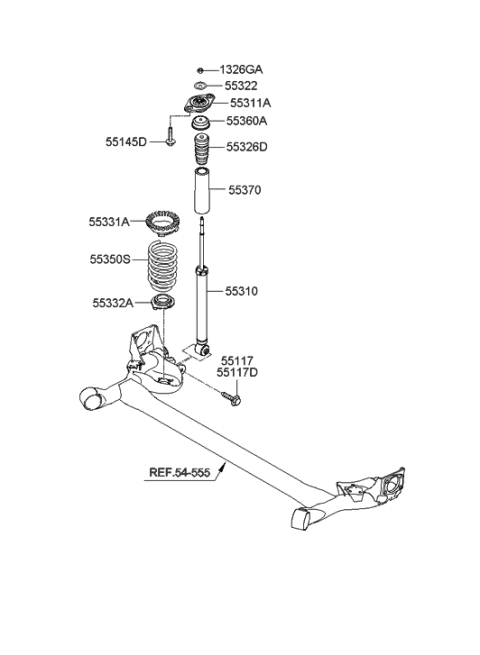2012 Hyundai Genesis Coupe  Spring-Rear Diagram for 553301E000
