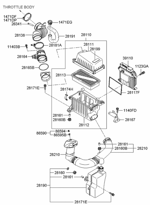 2015 Hyundai Genesis Coupe  Nipple Diagram for 281721G200