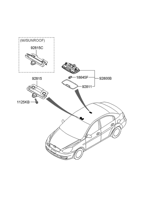 2015 Hyundai Genesis Coupe  Lens-Room Lamp Diagram for 928111E000