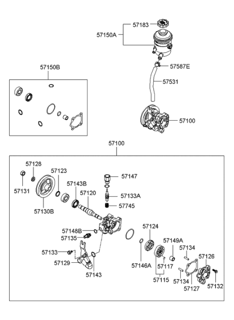 2015 Hyundai Genesis Coupe  Cover Assembly-Power Steering Oil Pump Diagram for 571261G000
