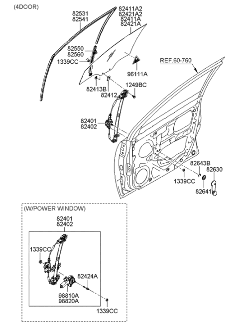 2012 Hyundai Genesis Coupe  Motor Assembly-Power Window Regulator Front, L Diagram for 988101E100