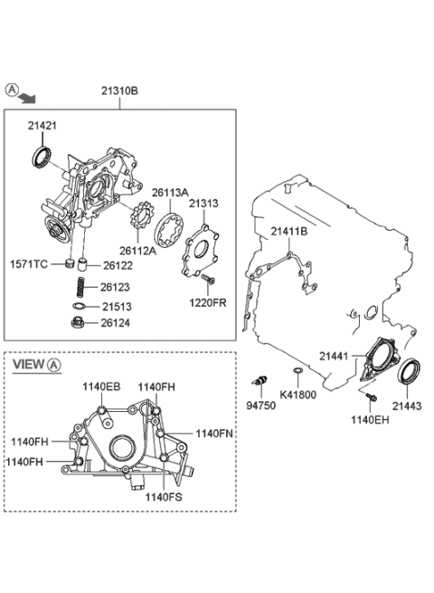 2015 Hyundai Genesis Coupe  Case Assembly-Front Diagram for 2131026801