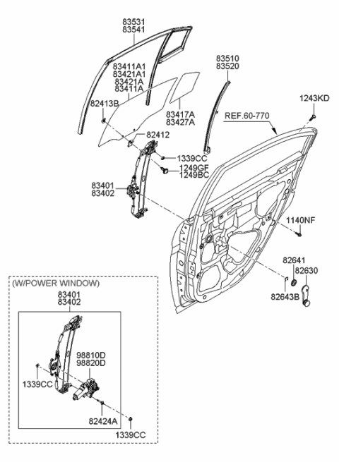 2015 Hyundai Genesis Coupe  Handle Assembly-Door Window Regulator Diagram for 8263022001AR