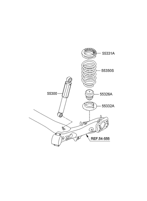 1995 Hyundai Accent  Rear Shock Absorber Assembly Diagram for 553003X210