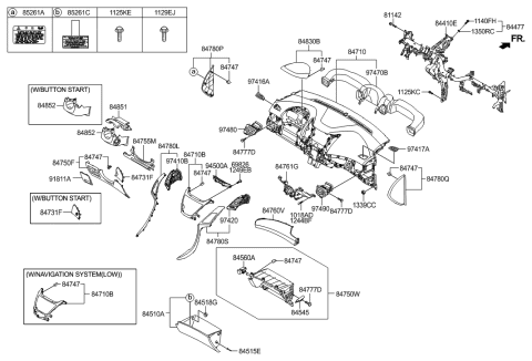 1995 Hyundai Accent  Steering Column Upper Shroud Diagram for 848503YAA0VYF