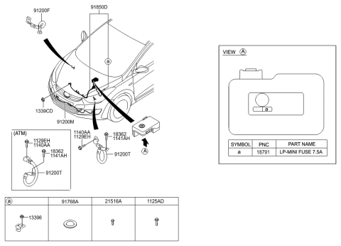 1995 Hyundai Accent Wiring Assembly-Engine Ground Diagram for 918663Y010