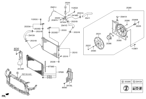 1995 Hyundai Accent  Condenser Assembly-Cooler Diagram for 976063X600