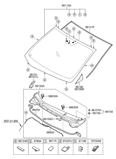 1997 Hyundai Accent  Cover-Automatic DEFOGGER SENSO Diagram for 972543V500