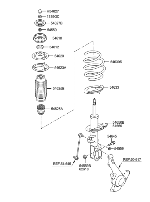 2019 Hyundai Genesis G90  Cover-Insulator Dust Diagram for 5462707100