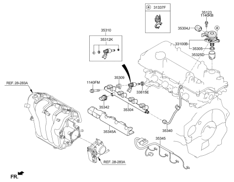 2017 Hyundai Ioniq Cover-Connector(Pump) Diagram for 353042B100