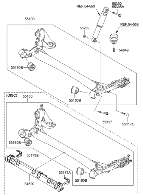 2019 Hyundai Genesis G90 Lock-Under Cover, LH Diagram for 551731R000