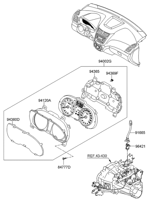 2019 Hyundai Genesis G90  Bulb Diagram for 943691R000