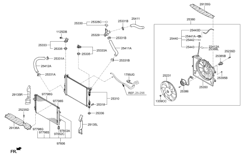2019 Hyundai Genesis G90  Radiator Assembly Diagram for 253101R150