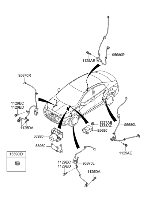 2017 Hyundai Genesis G90 Sensor Assembly-Yaw Rate&G Diagram for 956902T150