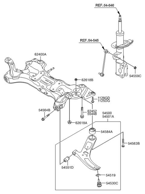 2017 Hyundai Genesis G90  Bush-Front Lower Arm"A" Diagram for 545511J000