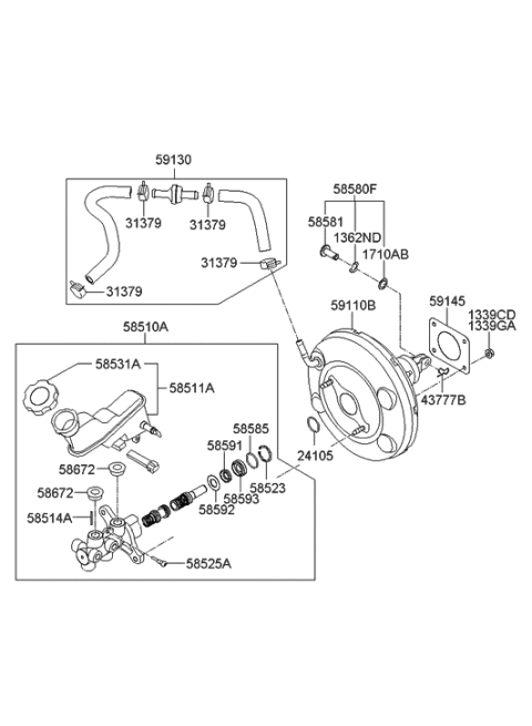 2017 Hyundai Ioniq  Reservoir-Master Cylinder Diagram for 585111R100
