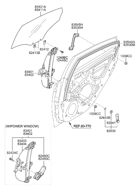 2019 Hyundai Genesis G90  Run&Channel-Rear Door Delta Lower, LH Diagram for 835351R000