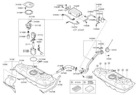 2017 Hyundai Ioniq Pad-Spare Tire Diagram for 628521R000