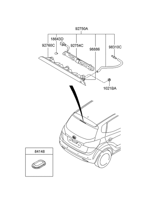 2017 Hyundai Ioniq Housing Assembly-High Mounted Stop Lamp Diagram for 927101R200