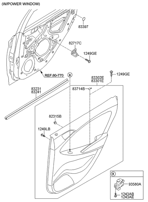 2019 Hyundai Genesis G90 Panel Assembly-Rear Door Trim, LH Diagram for 833071R030SAR