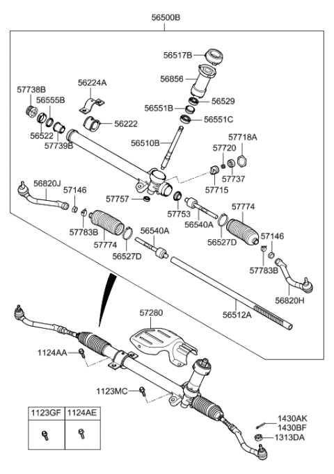 2017 Hyundai Ioniq  End Assembly-Tie Rod, RH Diagram for 568200U590