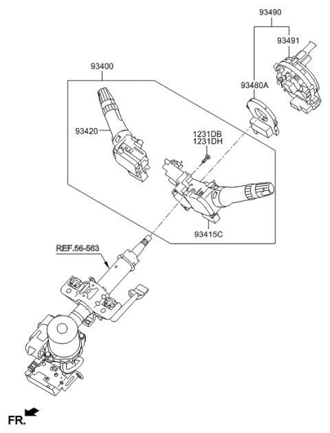 2017 Hyundai Genesis G90  Clock Spring Contact Diagram for 934901R420