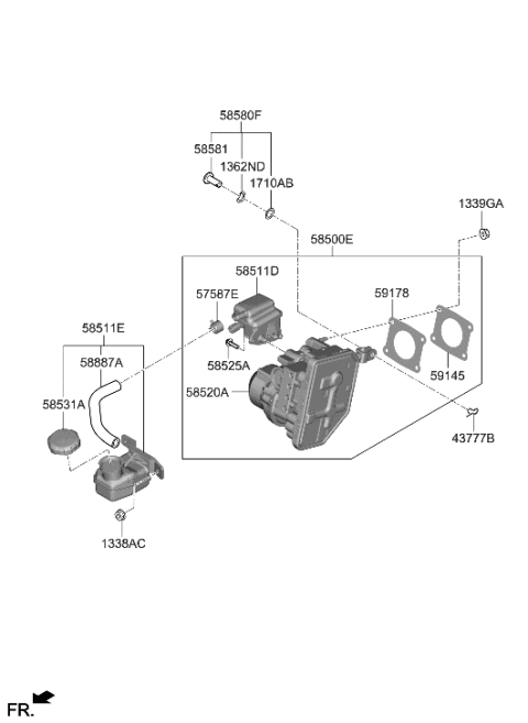 2008 Hyundai Azera  PIN-ASSY Diagram for 58580CU000