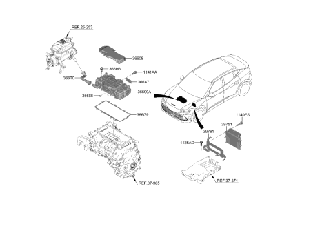 2008 Hyundai Azera  TUBE ASSY-FRONT Diagram for 366T01XFA0