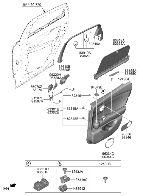 2008 Hyundai Azera  FASTENER-Dr Trim Diagram for 82315L1000