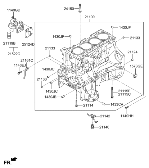 2018 Hyundai Elantra Body-Oil Jet Diagram for 211422G000