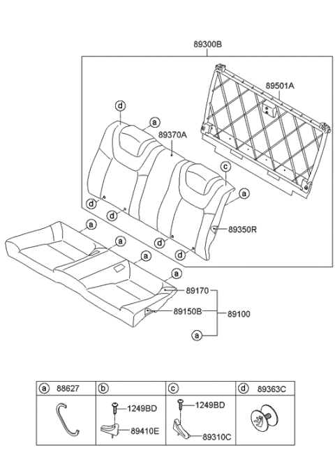 2018 Hyundai Elantra Guide-Rear Seat Back WEBBING, L Diagram for 893102M0009P