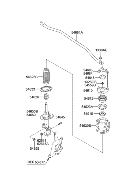 2019 Hyundai Elantra  Front Spring Pad, Lower Diagram for 546332M000