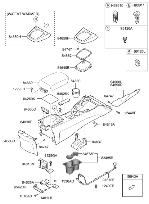 2017 Hyundai Elantra  Jack Assembly-Aux & Usb Diagram for 961202M000