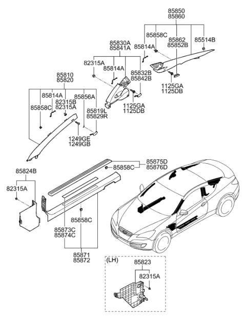 2017 Hyundai Elantra Trim Assembly-Step Plate LH Diagram for 858752M0009P