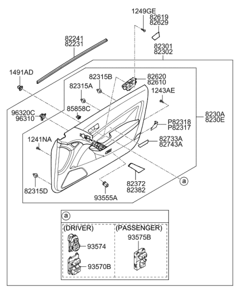 2018 Hyundai Elantra  Reflector-Front Door, RH Diagram for 926412M500